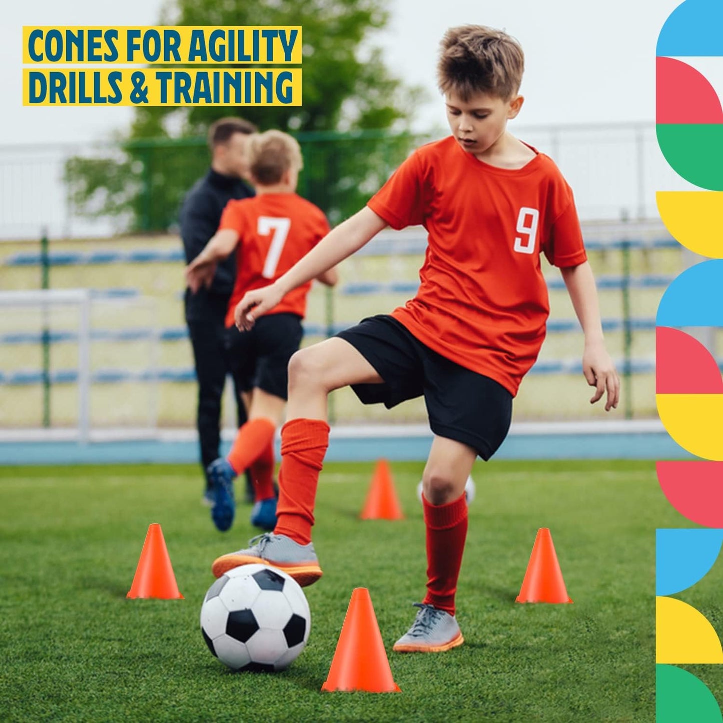 Mini conos naranjas deportivos 7" para fútbol