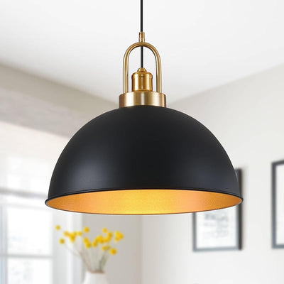 Lámpara colgante industrial negra grande 15.74pulg acabado