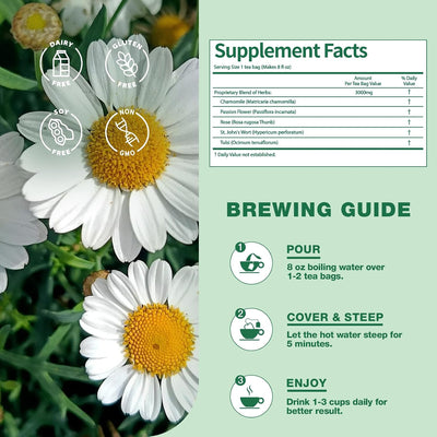 Té manzanilla flor pasión y rosa sin gluten 50 bolsas