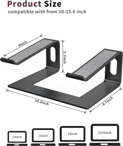Soporte ergonómico para portátil 10-15.6pulg aluminio negro