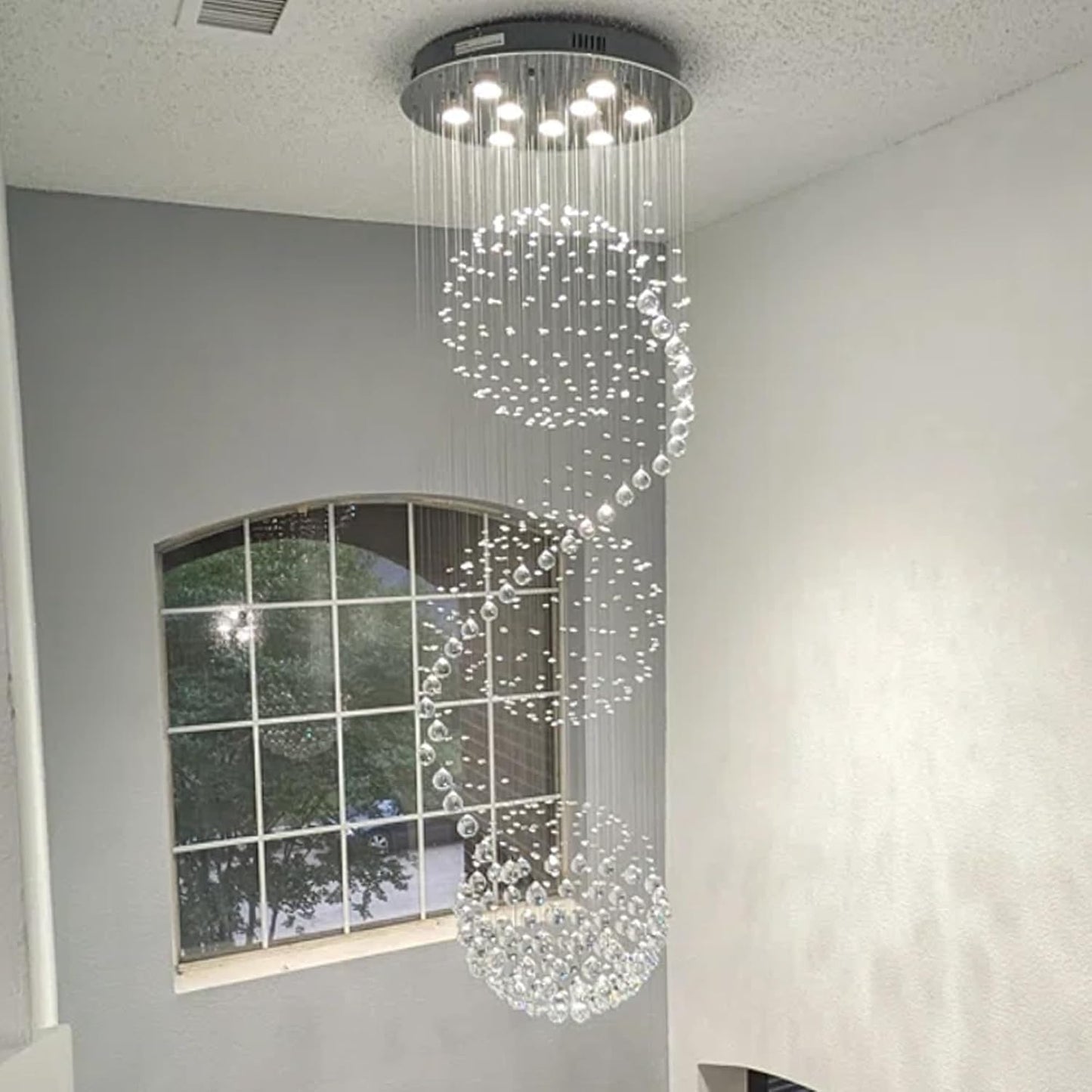 Candelabro cristal 9 luces 79x24pulg techo