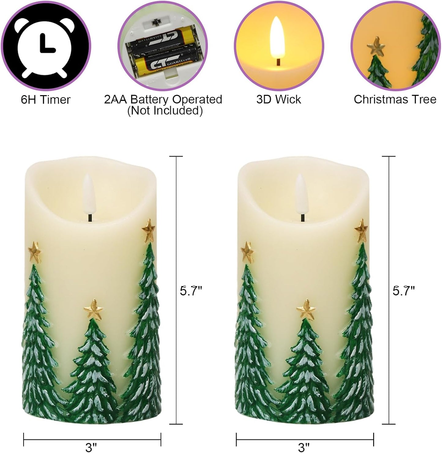 Velas navidad sin llama con temporizador 6h led parpadean