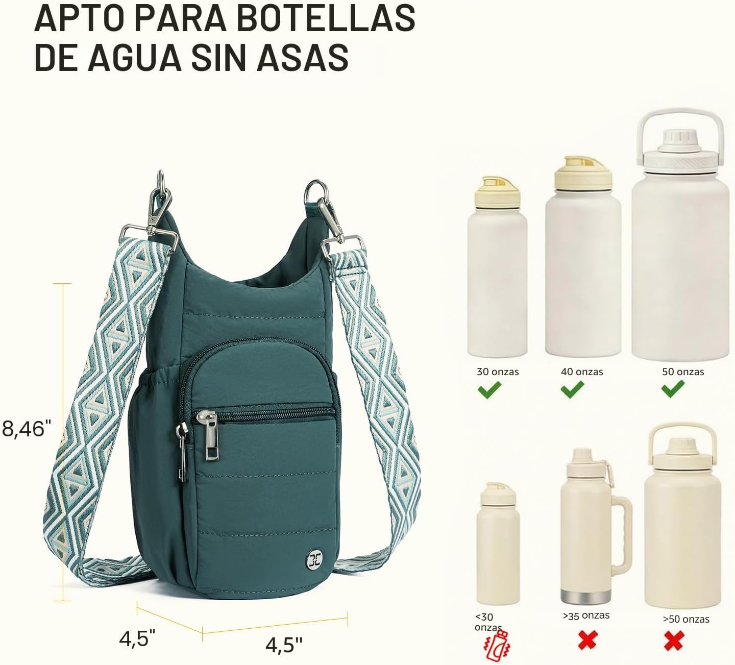 Portabotellas con correa para mujer caminar senderismo