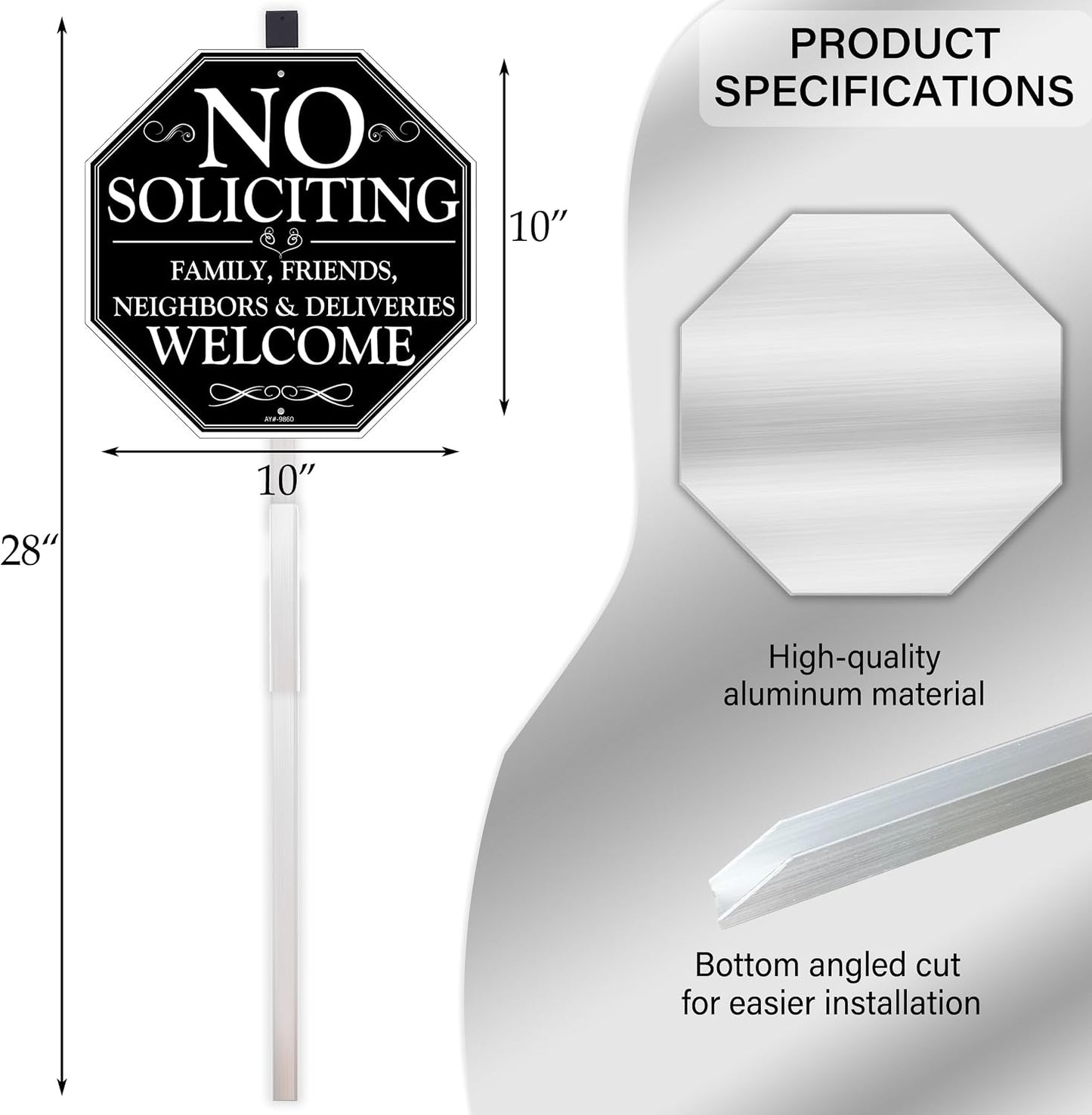 Señal No Solicitantes 10x28 Aluminio Fácil Instalación