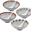 Set 4 Cuencos Ramen 8pulg con Cuchara 38oz Microondas