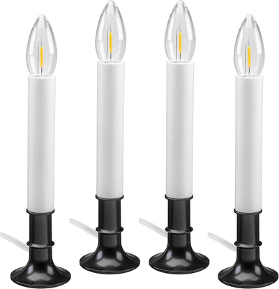 Velas LED para ventana bombillas blancas cálidas temporizador 4unid