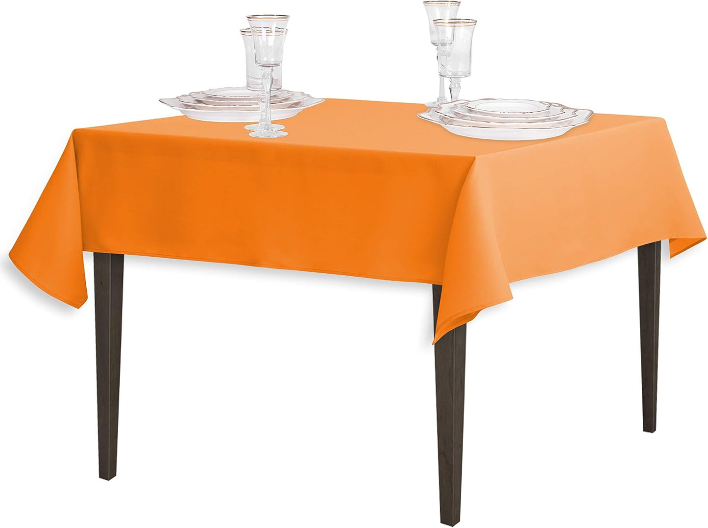 Mantel cuadrado lino poliéster 54pulg calabaza naranja