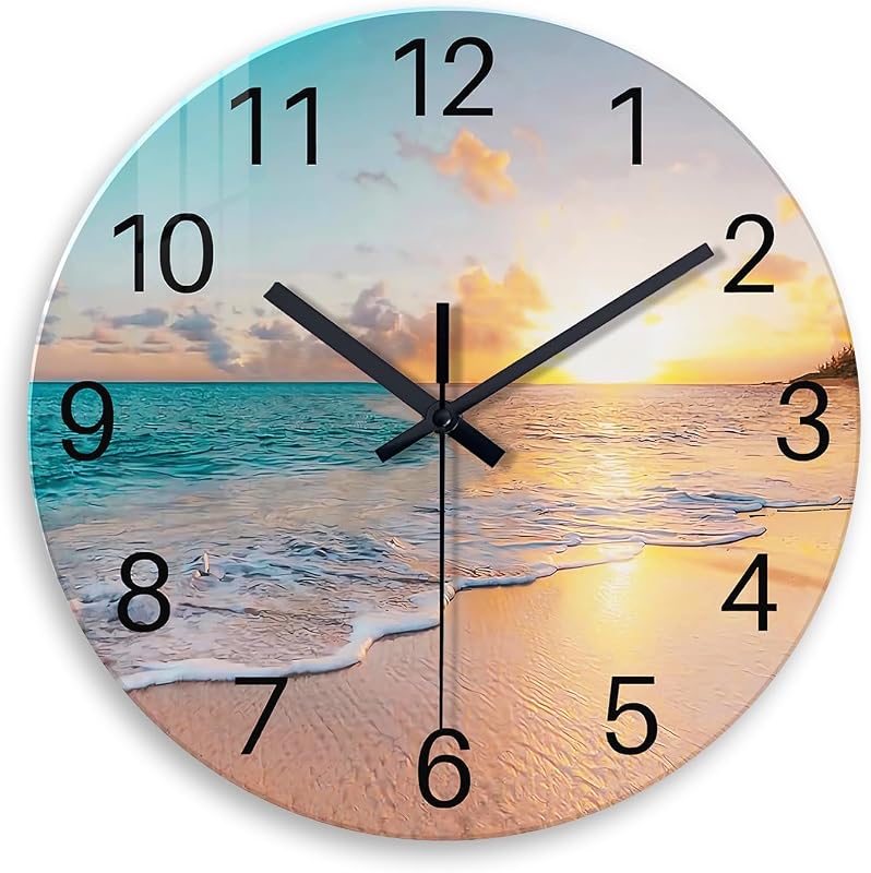 Reloj pared analógico 12pulg sin tictac azul dormitorio