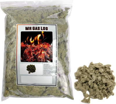 Lana roca gas troncos 12oz brillo chimeneas estufas