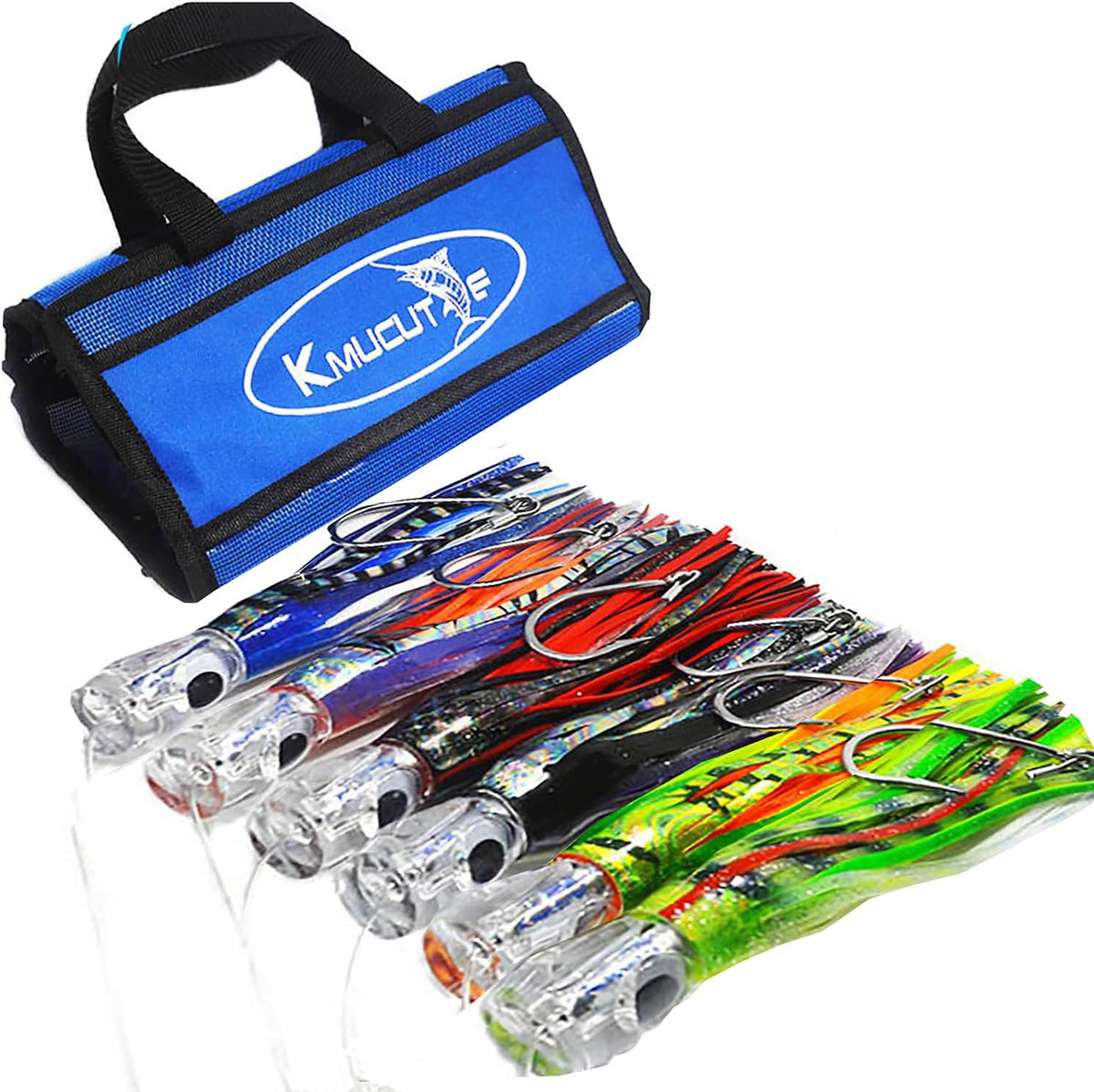 Set 6 Señuelos Pesca 9-7-6.5pulg Marlin Atún Tiburón