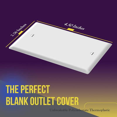 Tapa placa pared blanco brillante 4.5x2.76pulg termoplástico