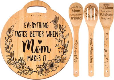 Set tablas cortar bambú grabadas regalo mamá cumpleaños