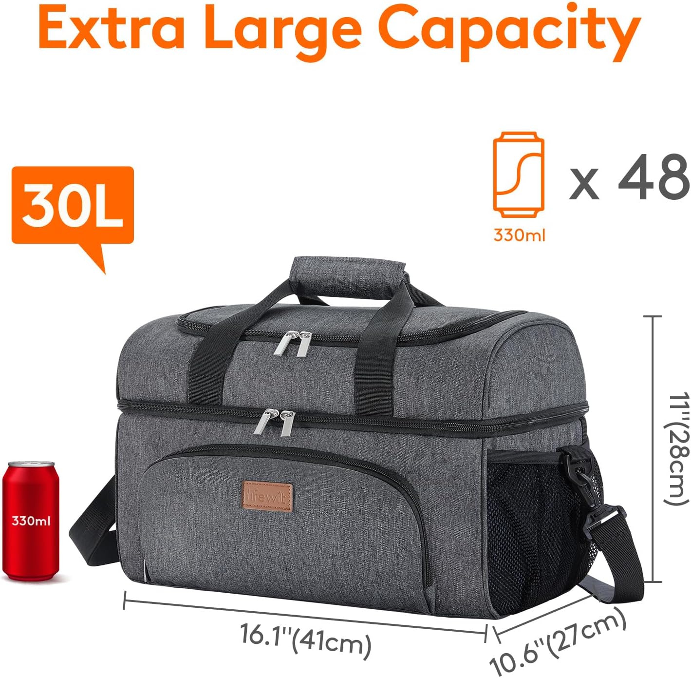 Bolsa hielera térmica doble capa para 32/48 latas