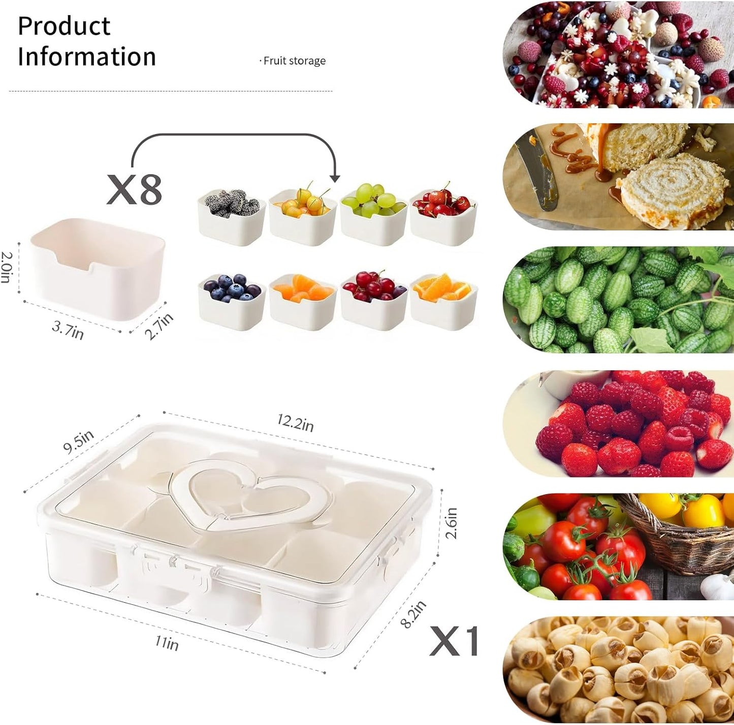 Caja aperitivos con tapa microondasable 8"