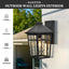 Lámpara pared exterior aluminio negro vidrio ondulado E26