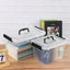 Caja plástico transparente con asa 6qt y 12qt 2 pzas