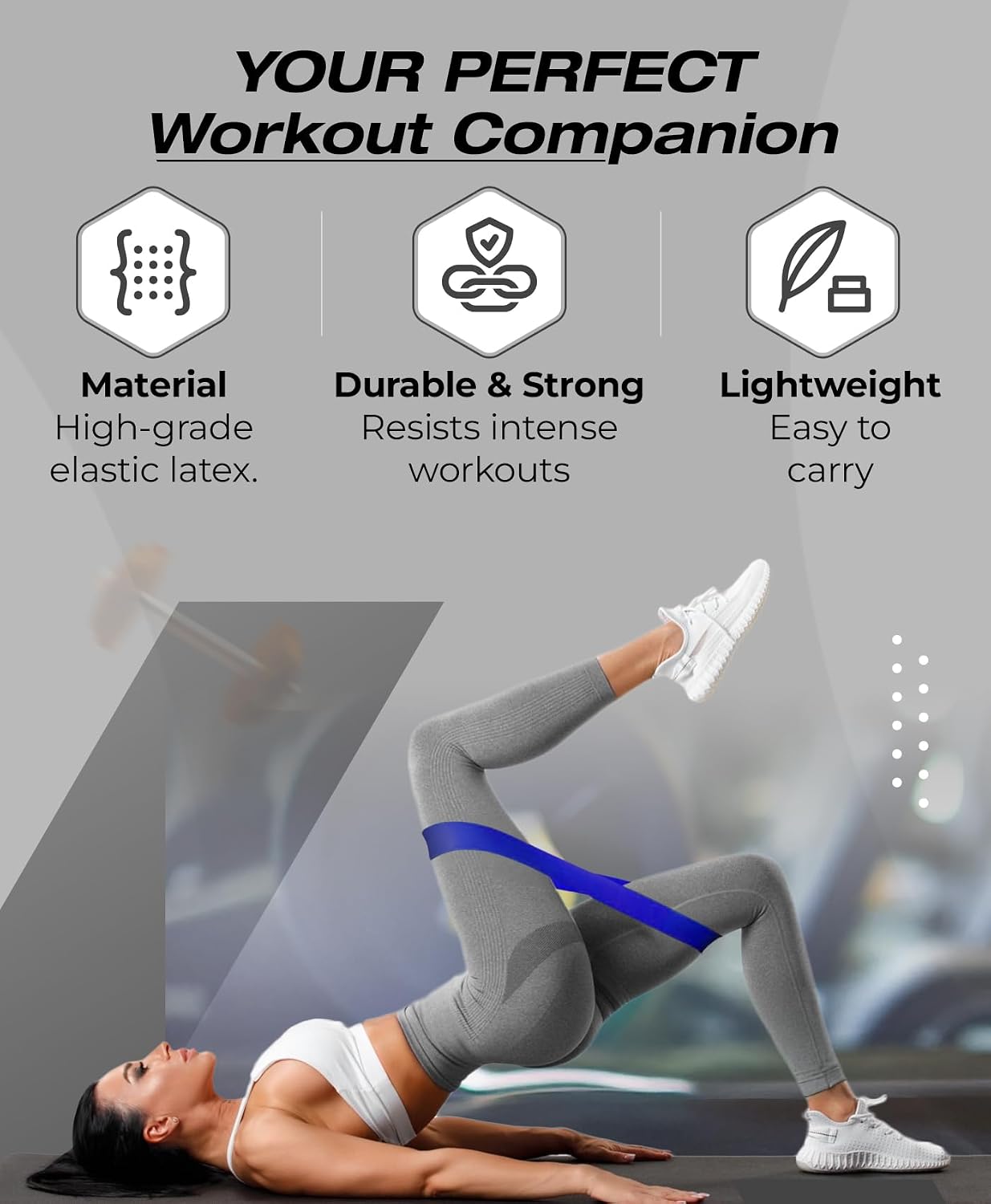 Banda resistencia mini loop para entrenamiento fuerza yoga pilates