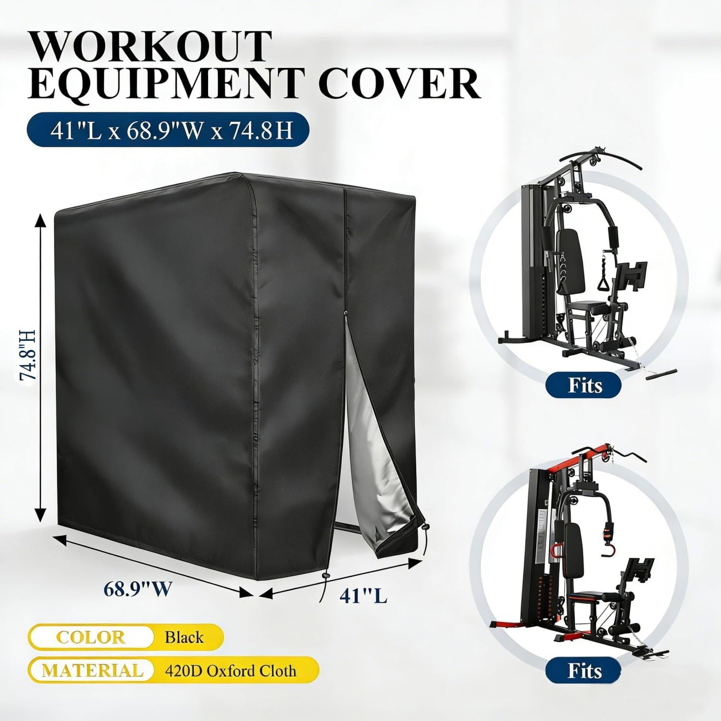 Cubierta impermeable para equipo de gimnasio 41x68.9x74.8