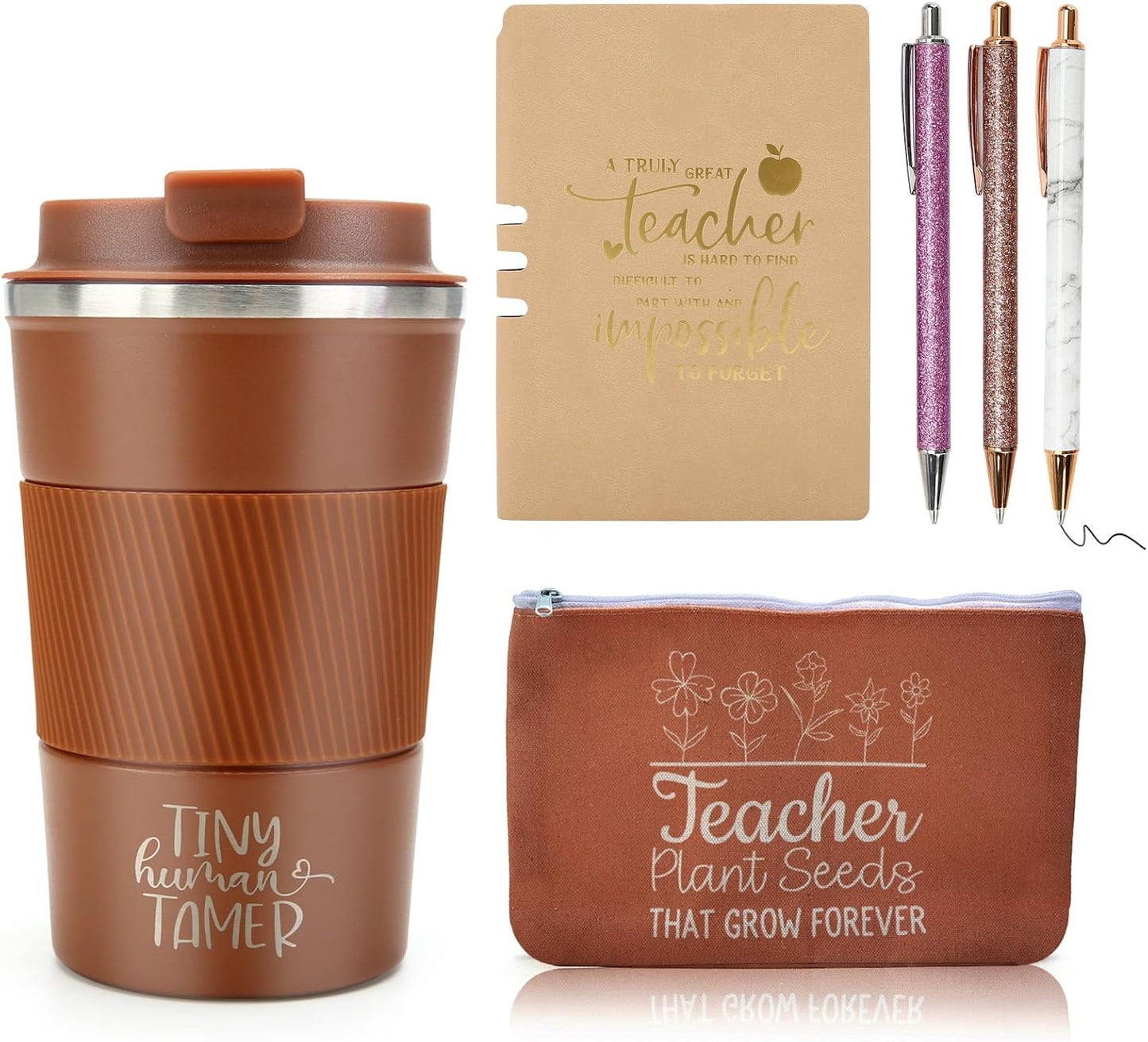 6 Tazas Café Aisladas con Tapa 12oz y Regalo para Maestros