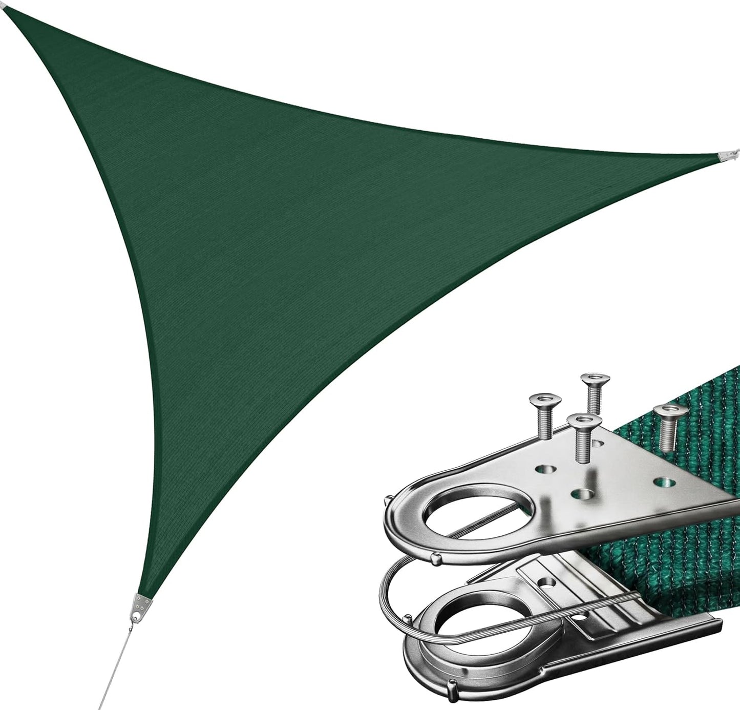 Toldo parasol triangular 12x12x12ft color verde anillo