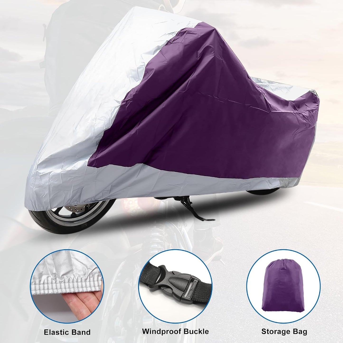 Funda motocicleta Harley Honda Suzuki 86.61" impermeable