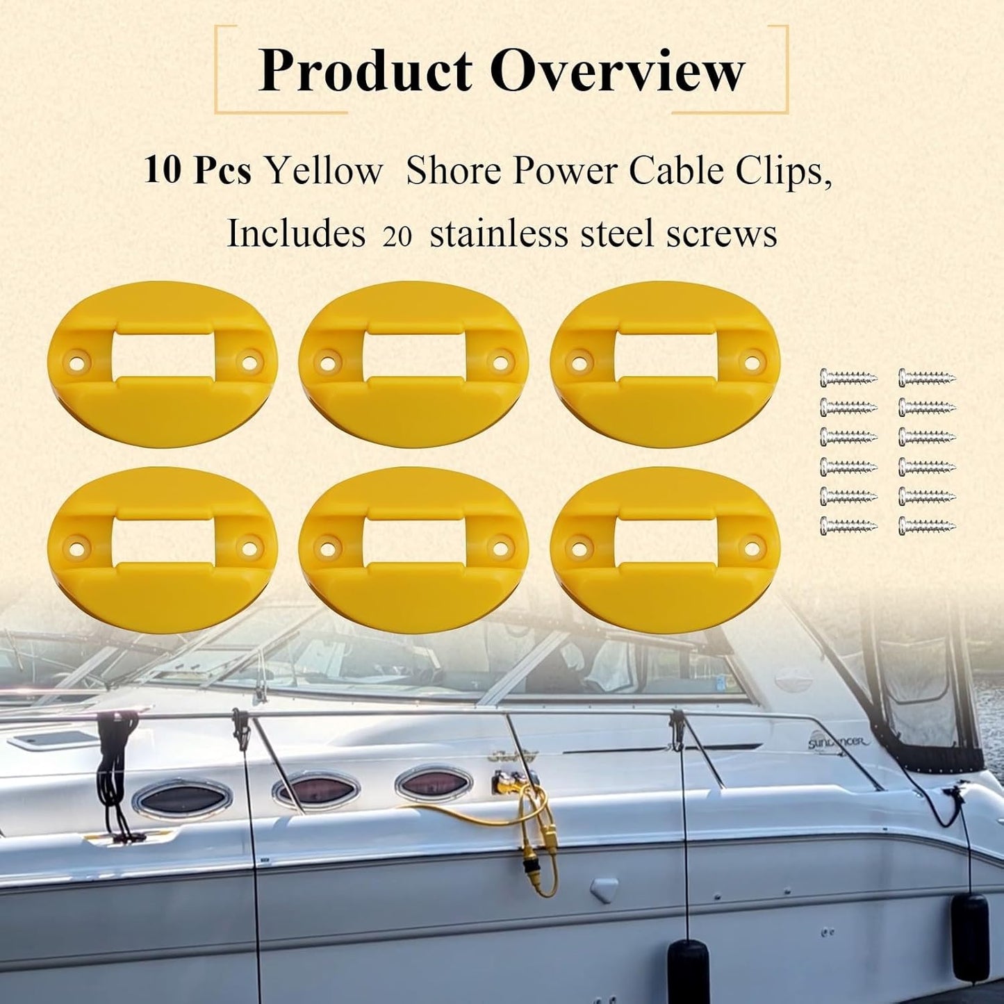 10 Clips Electricos Cable Alimentacion Marino 30A Cubierta