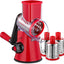 Rallador giratorio acero inox 3en1 rebanador rojo