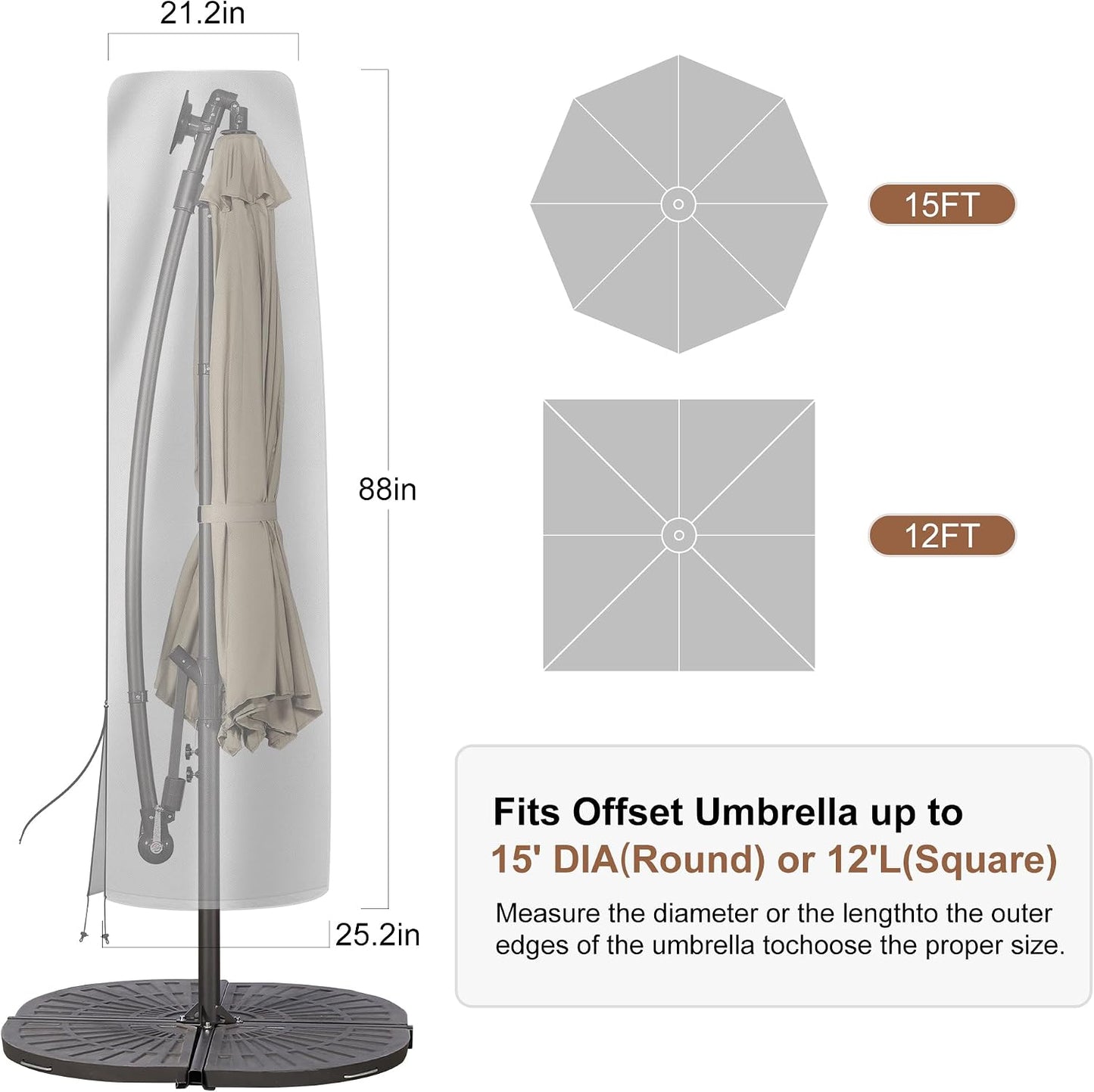 Cubierta parasol solar plegable transparente Oxford