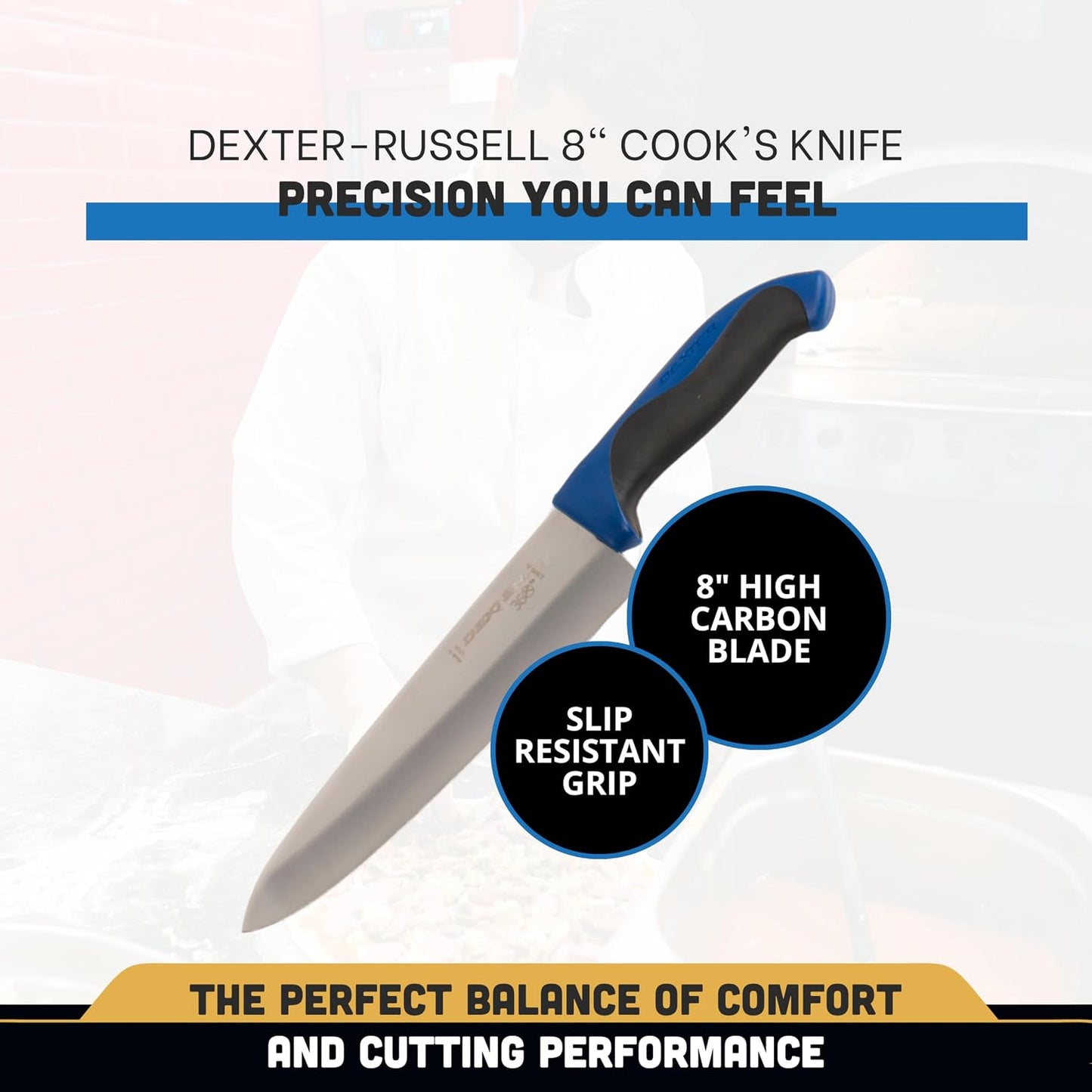 Cuchillo cocina 8pulg mango azul
