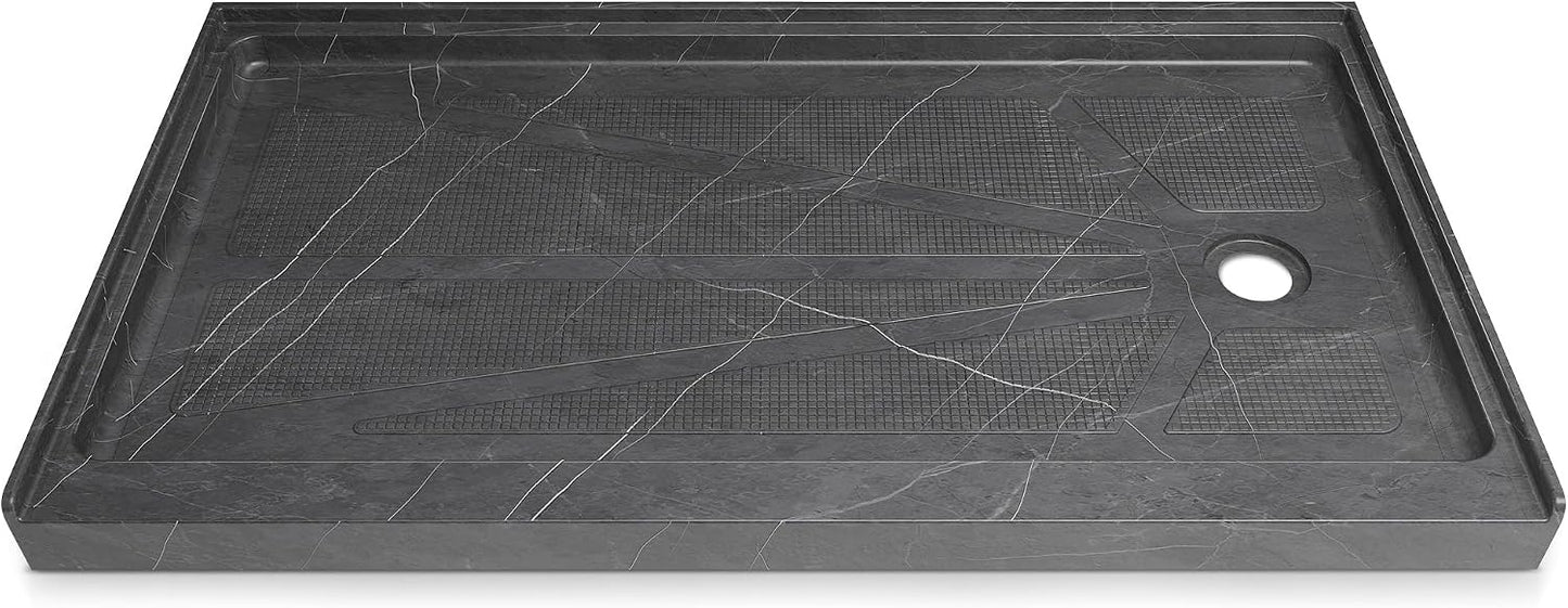 Base ducha un solo umbral 60x34pulg antiderrap gris jazz