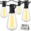 Tira luces impermeables patio 50ft 26 bombillas ST38 colgantes