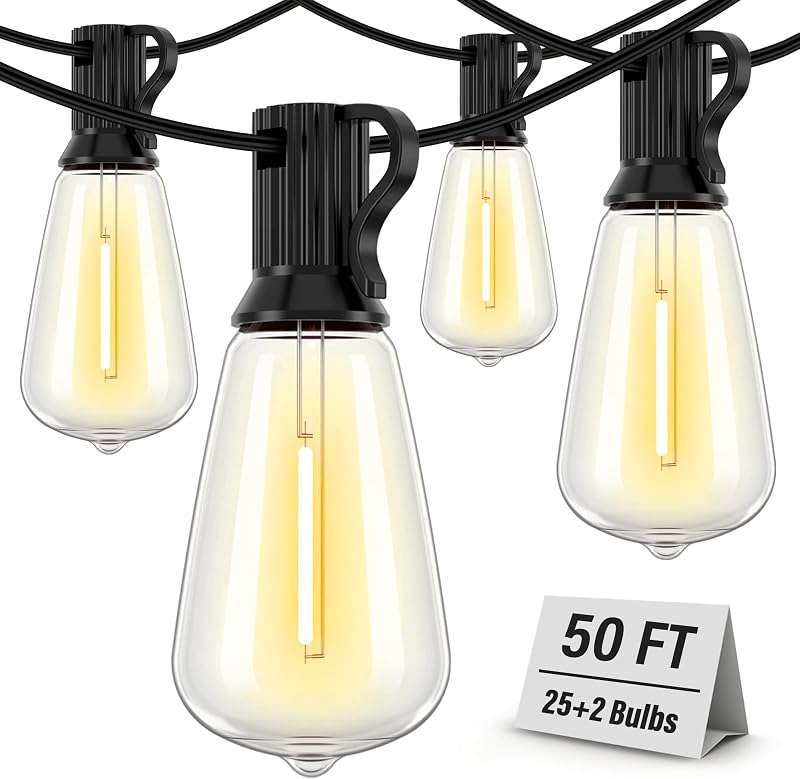 Tira luces impermeables patio 50ft 26 bombillas ST38 colgantes