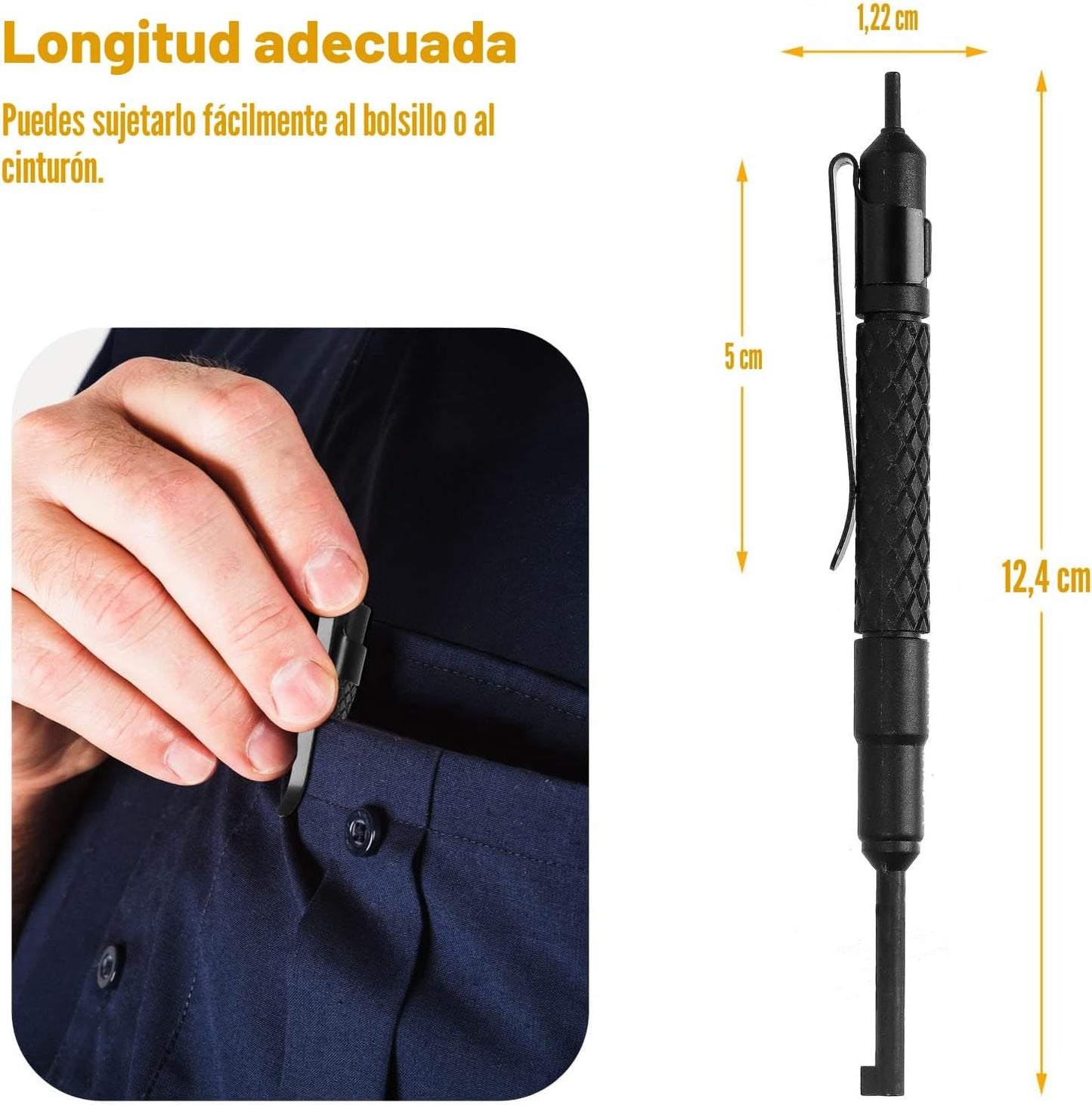 Llave esposas táctica bolsillo negro comp standar