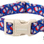Collar perro ajustable Sundea azul rojo medianos grandes