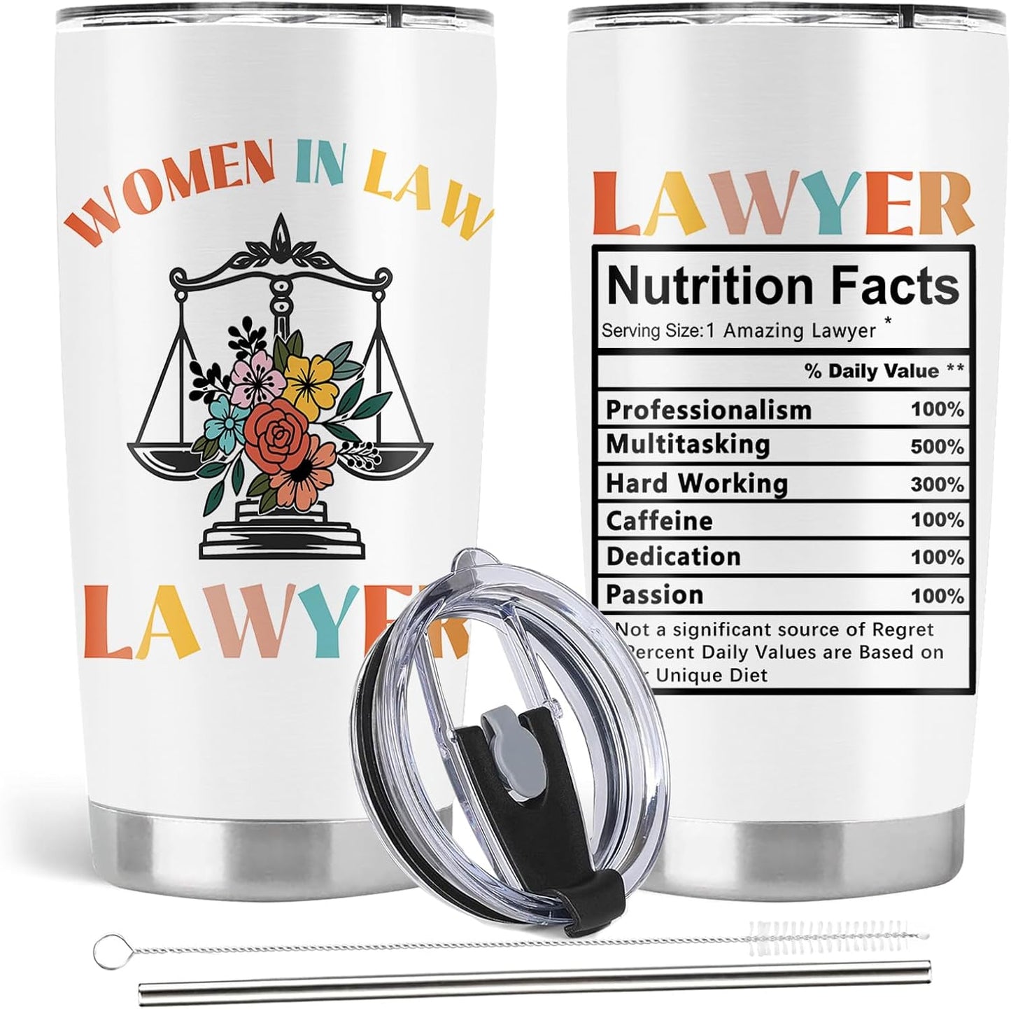Taza acero inox 20oz con tapa y pajita graduación derecho