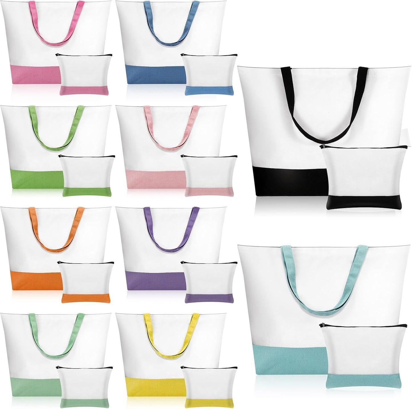 20 Pzas Bolsas Lona Blanca Reutiliz. con Asas