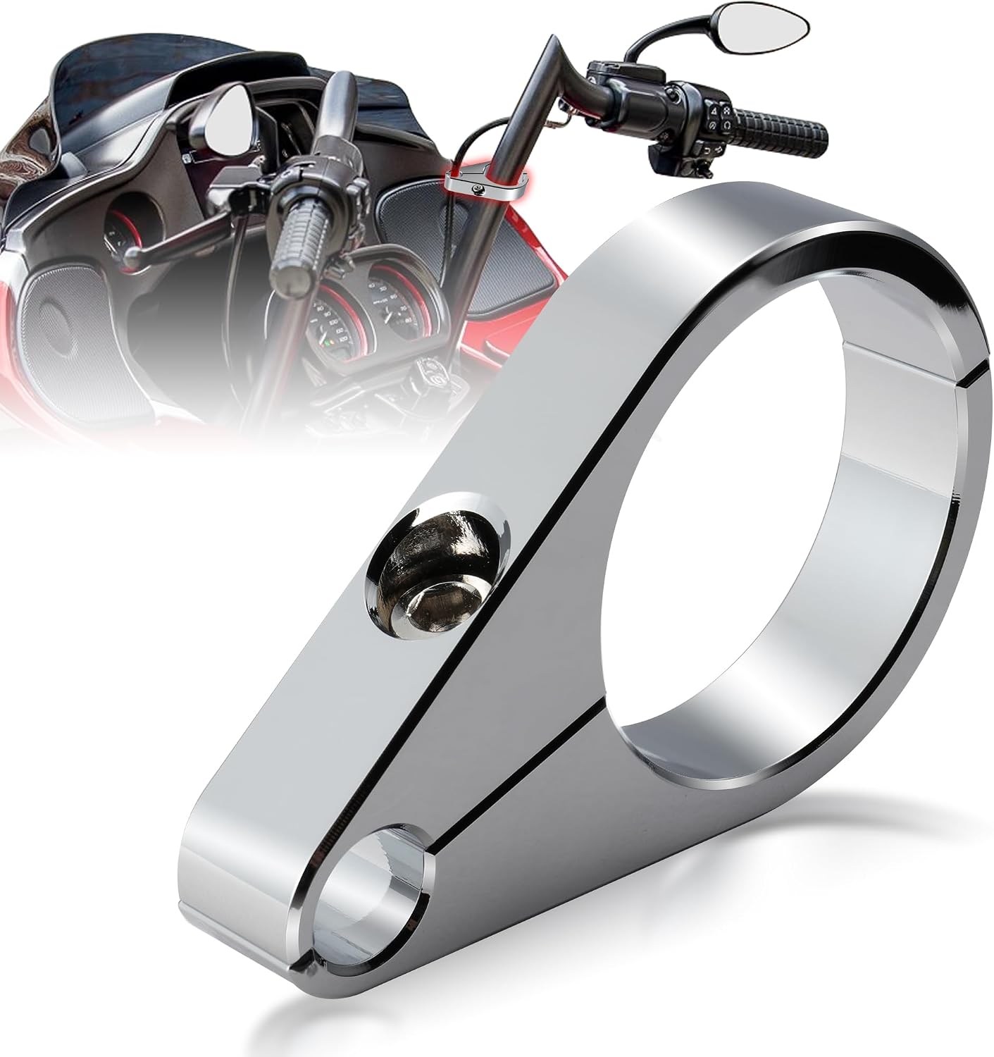 Sujetadores manillar 1 1/2" cromo para Harley Honda Yamaha