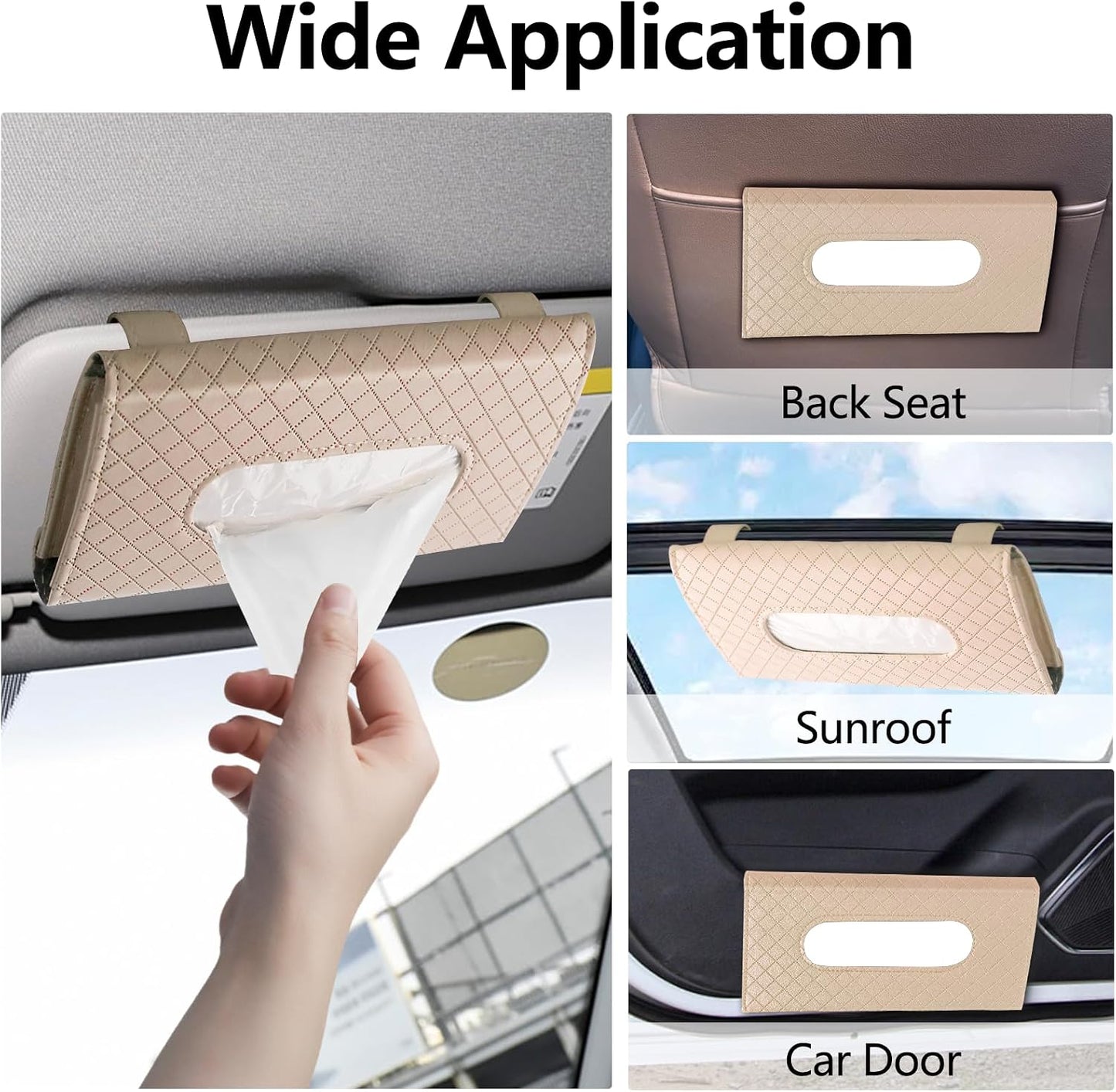 Soporte pañuelos visera solar cuero sintético