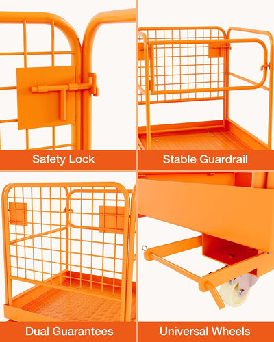 Jaula seguridad carretilla 36x36pulg plataforma plegable
