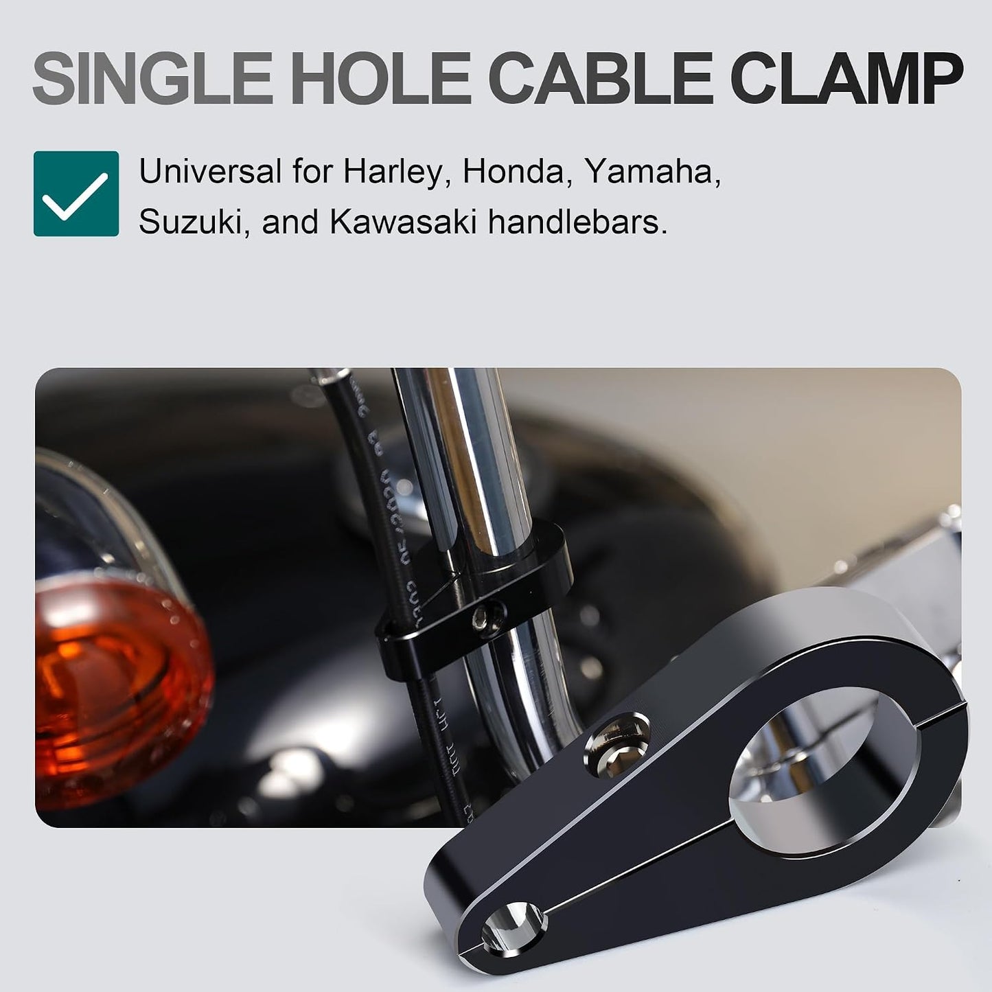 Abrazadera cable embrague manillar 1" Harley 2uds negro