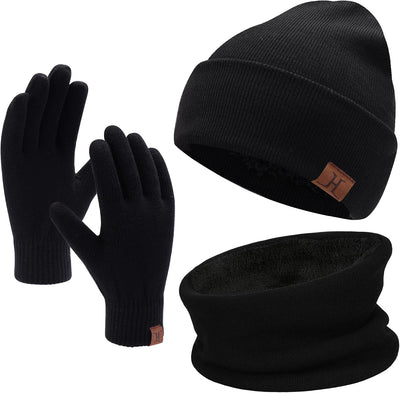 Kit gorro bufanda guantes tactiles con forro polar