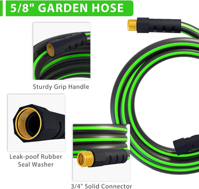 Manguera jardín 50ft 5/8pulg con boquilla rociadora resistente