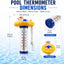 Termómetro flotante piscina acuario con cuerda