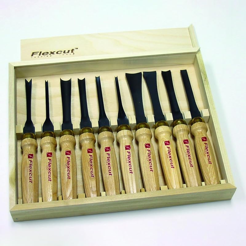 Set 10 herramientas tallar madera acero 1095 mango fresno