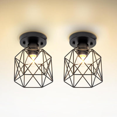 Lámpara techo semiempotrada negra E26 120V ETL moderna set 2