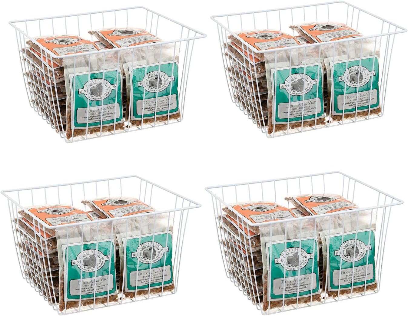 4 Cubos Almacenamiento Alambre para Congelador y Despensa