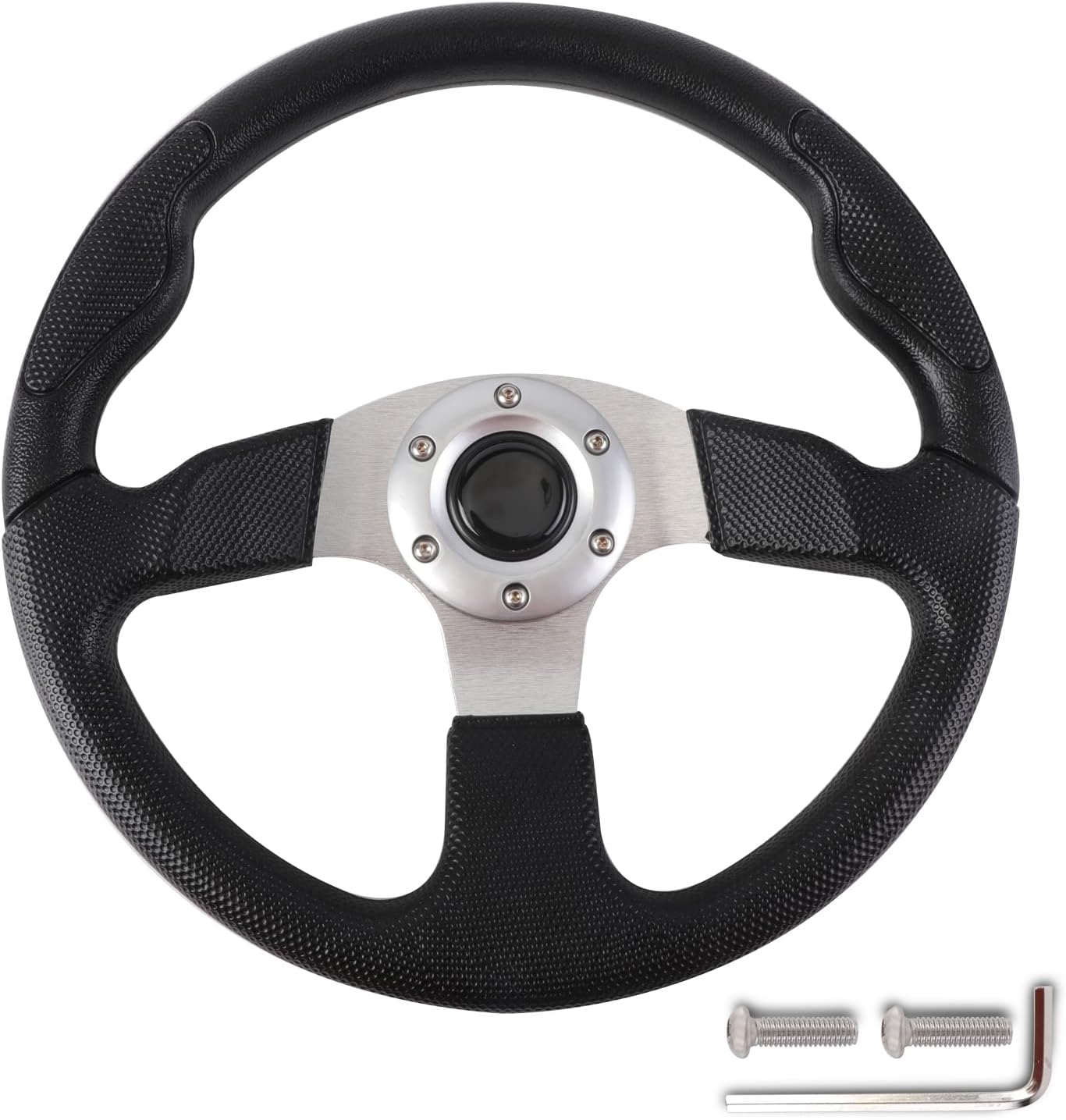 Volante carrito golf 13.7" radios plateados