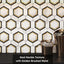 10 Azulejos adhesivos pared cocina baño blanco dorado