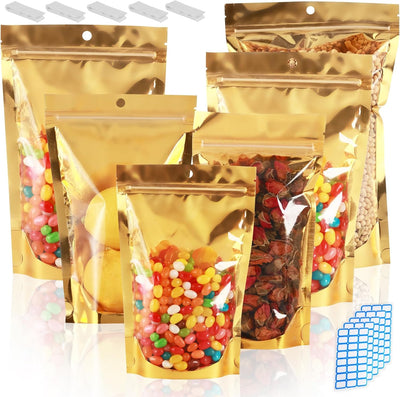 150 Pzas Bolsas Mylar Alimentos 5x8 Con Ventana