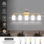 Lámpara baño 5 luces sobre espejo vidrio blanco lechoso